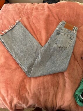 Princess Polly Light Blue High-Waist Straight Jeans